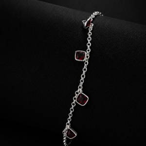 Pulseira 5 pontos de luz Caré 6x6 Rubi